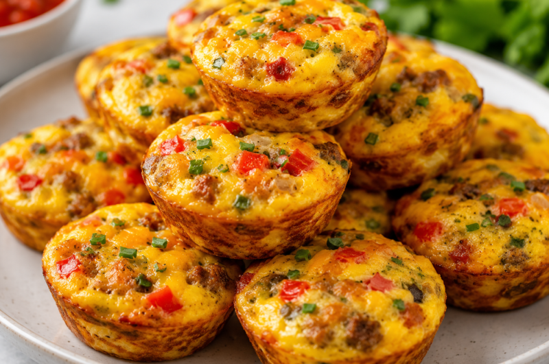 High-Protein Chicken Taco Egg Mini Muffins