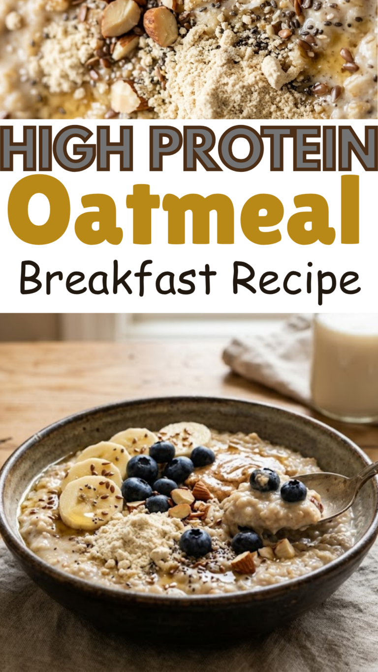 High-Protein Oatmeal is a creamy, protein-packed breakfast perfect for muscle building, weight loss, and busy mornings. Easy, filling, and meal-prep friendly!