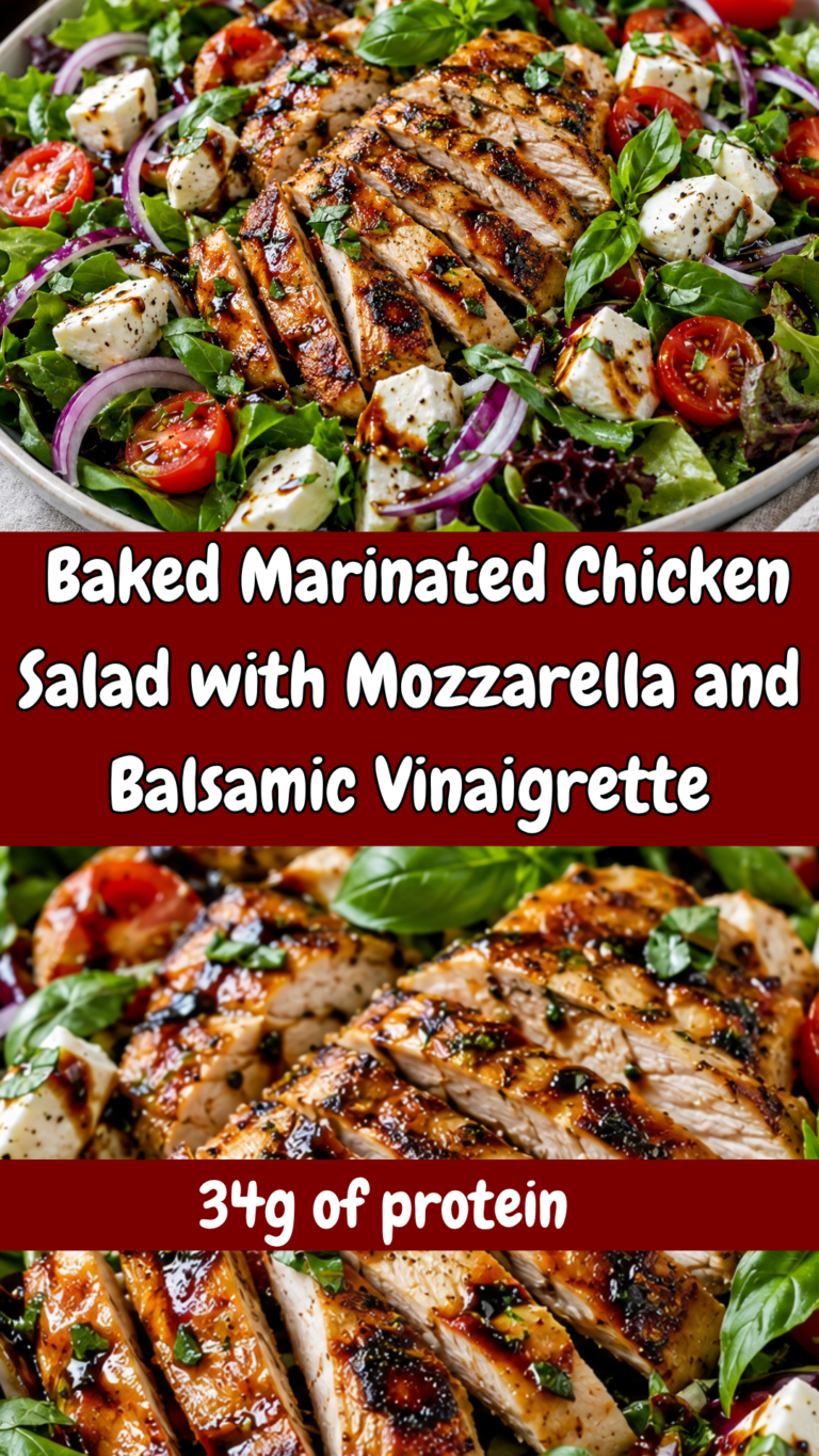 Baked Marinated Chicken Salad with Mozzarella and Balsamic Vinaigrette