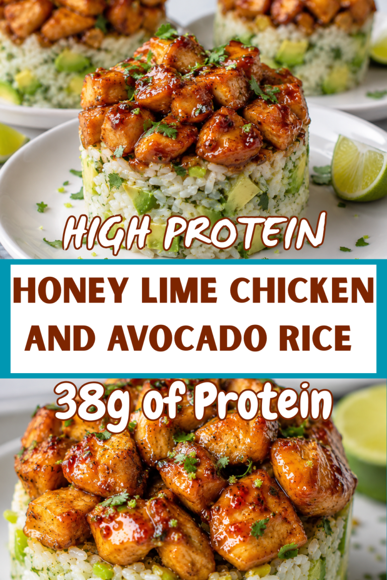 Honey Lime Chicken and Avocado Rice Stack