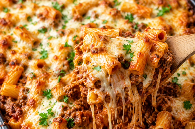 High Protein Sheet Pan Pasta Bake