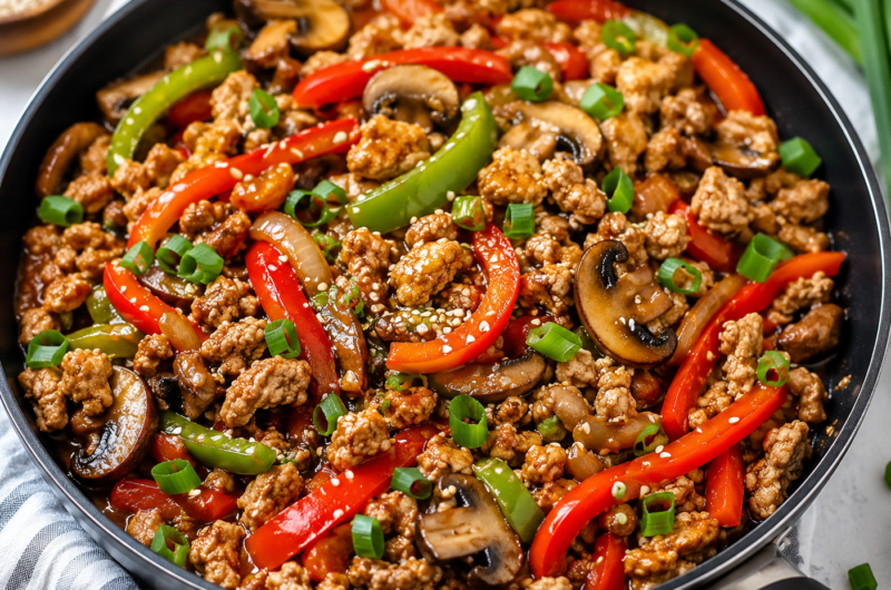 Ground Turkey Stir Fry with Vegetables