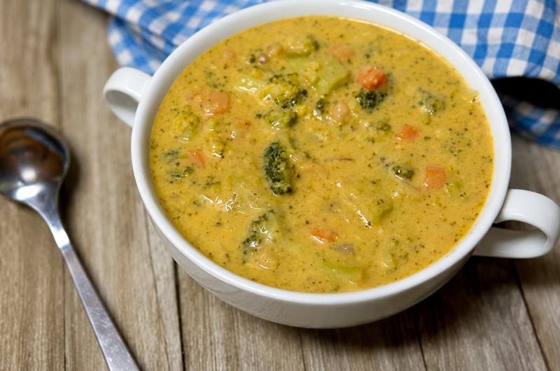 High Protein Broccoli Cheddar Soup