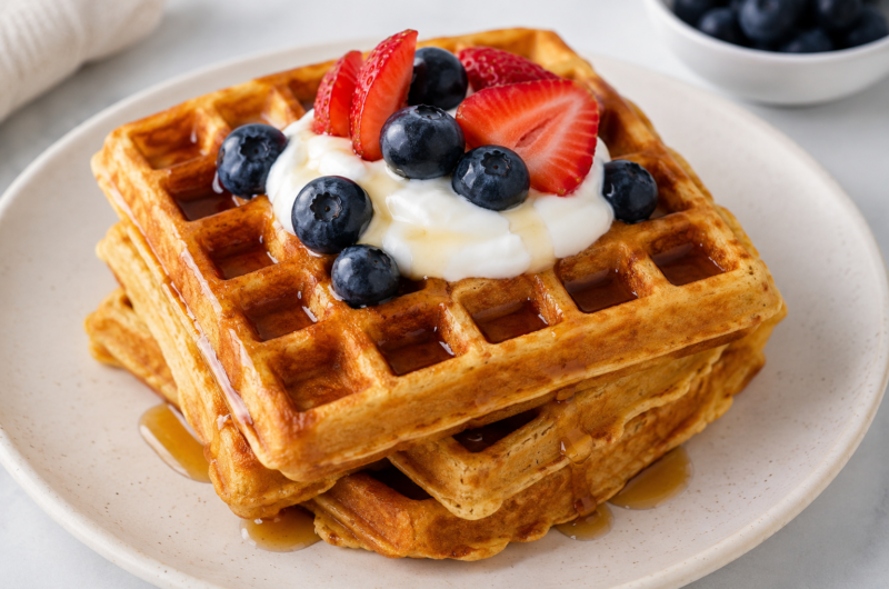 High Protein Cottage Cheese Waffles