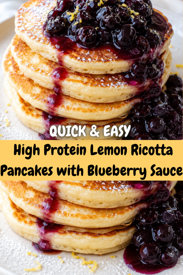 Lemon Ricotta Pancakes with Blueberry Sauce