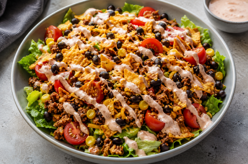 High-Protein Turkey and Black Bean Taco Salad