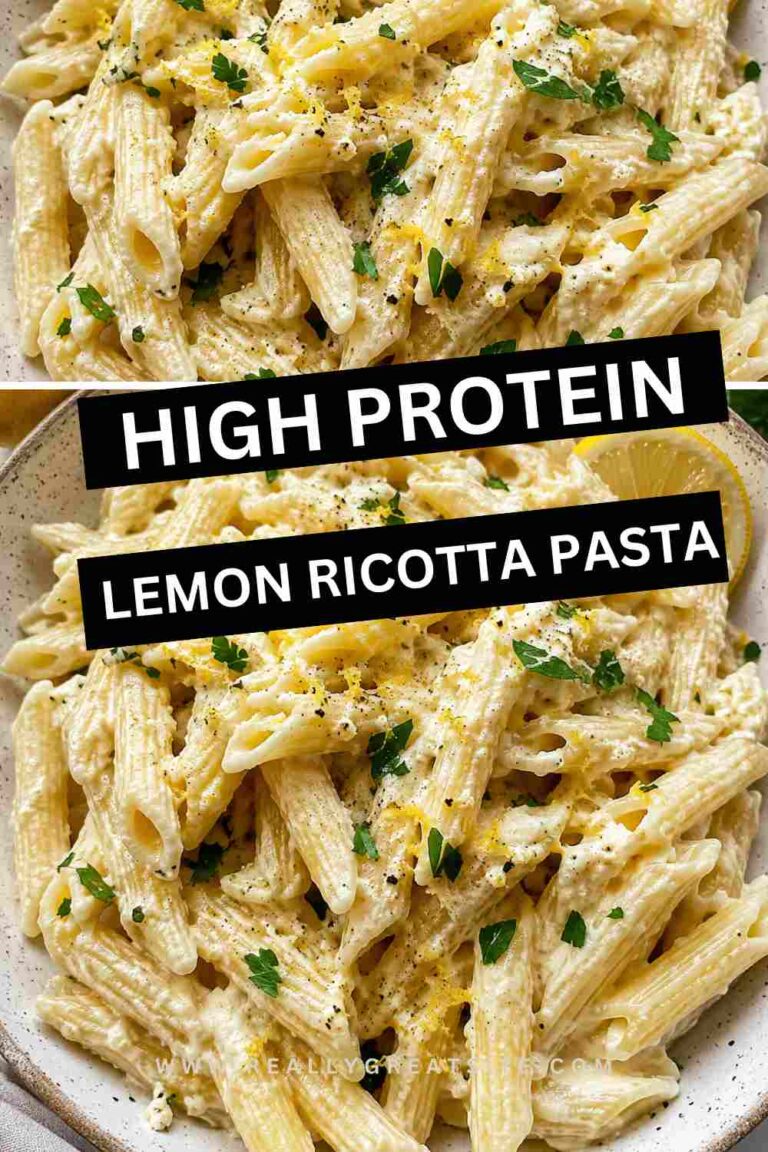 High Protein Lemon Ricotta Pasta