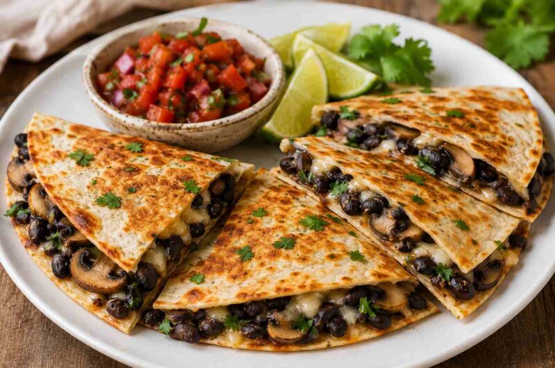 Mushroom and Black Bean Quesadillas