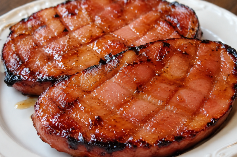 Doreen's Ham Slices on the Grill
