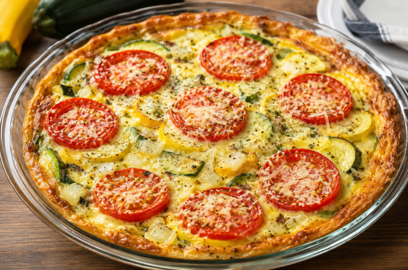 Mimi's Zucchini Pie (Healthy Savory Squash Pie)