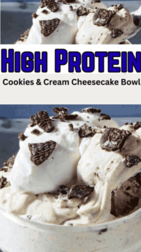 High-Protein Cookies & Cream Cheesecake Bowl
