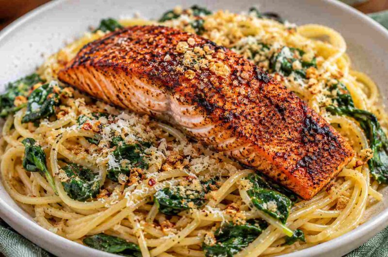 Date Night Blackened Salmon Pasta