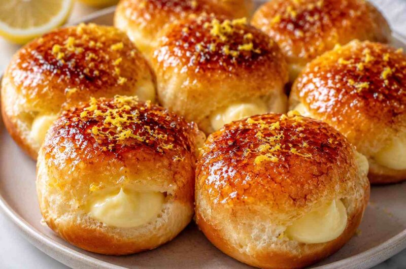 Easy Lemon Cheesecake Crème Brulée “Donuts”