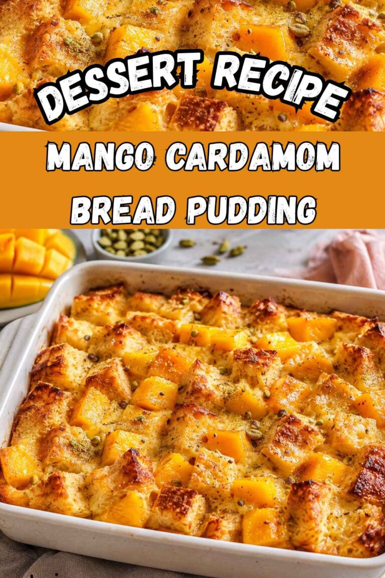 Mango Cardamom Bread Pudding