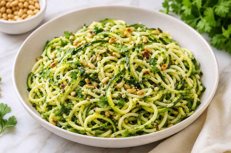 Zucchini Noodle Salad with Lemon Garlic Vinaigrette