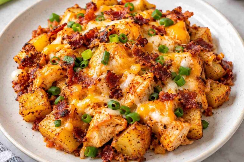 Buffalo Chicken and Roasted Potato Casserole